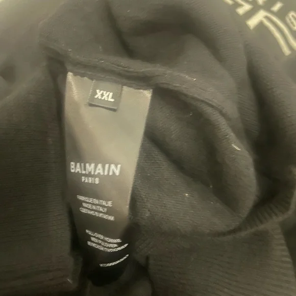 Balmain Logo Knit Crewneck Wool Sweater Sz XXL - Picture 7 of 8